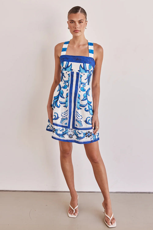 Exuberant Chicness Print Sleeveless Mini Dress