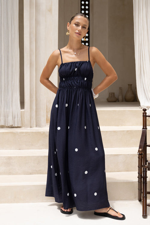 Elegant Admiration Polka Dots Maxi Dress
