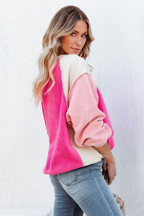 Looking Radiant Teddy Color Block Pullover