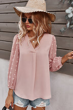 Try Me Out Swiss Dot Long Sleeve Top