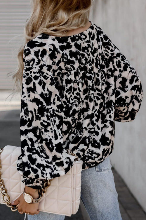 Mood Setter Polka Dot Print Button Down Top