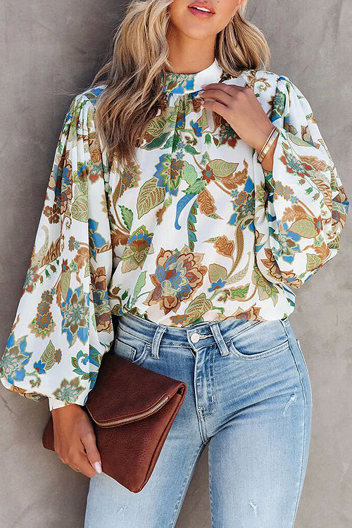 You're Radiant Floral Print Long Sleeve Top