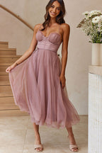 Rare Radiance Tulle Backless Midi Dress - 8 Colors