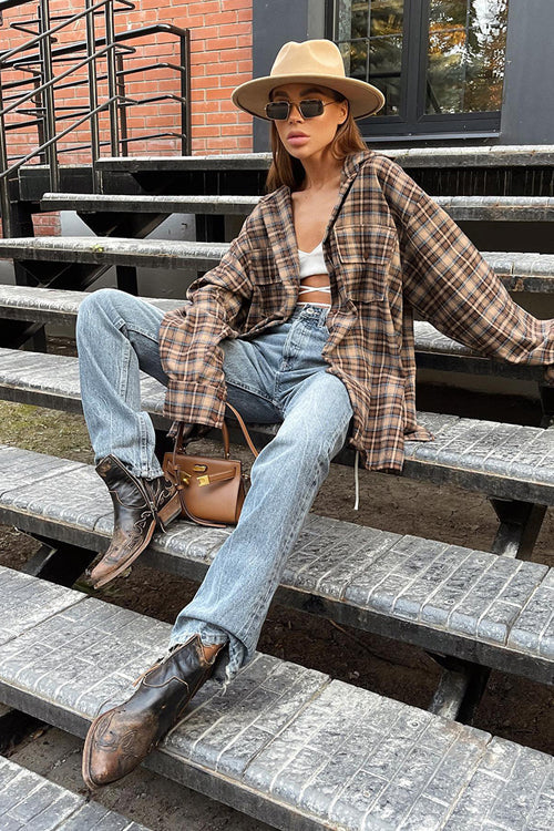 Polished Marvel Plaid Long Sleeve Top