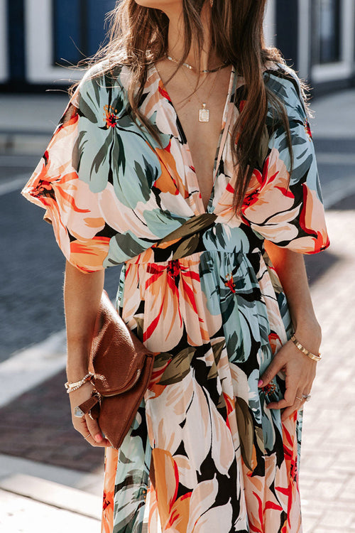 Uniquely You V-Neck Print Maxi Dress