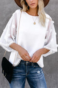 Delightful Time Swiss Dot Half Sleeve Top