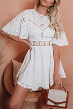 Muse in Disguise White Lace Backless Mini Dress