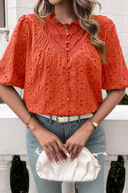Ready For Today Lace Short Sleeve Top