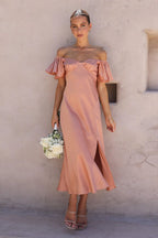 Won Your Heart Stain Short Sleeve Midi Dress