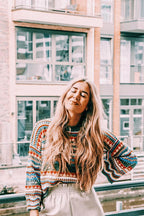 Let's Get Away Colorful Stripe Knit Sweater