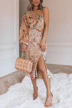 Keep It Charming Floral One-Shoulder Midi Dress