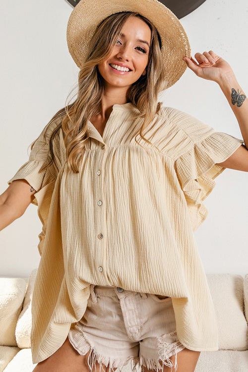 Listen To Your Heart Babydoll Short Sleeve Top