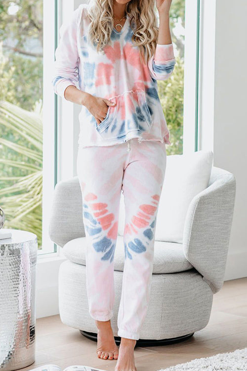 Delightful Sunrise Tie-Dye Long Sleeve Suit
