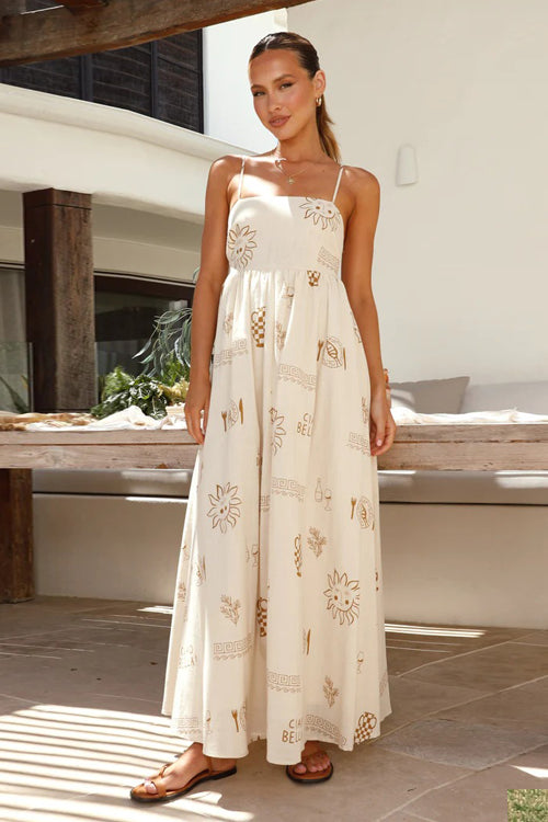 Living Is Effortless Sleeveless Printed Maxi Dress