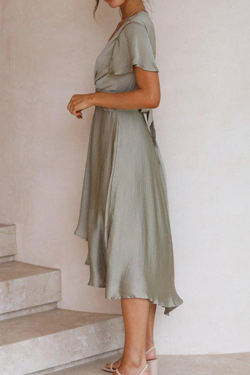 Days Like Today Tie Waist High&Low Midi Dress