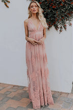 Muse in Disguise Lace Floral Backless Maxi Dress