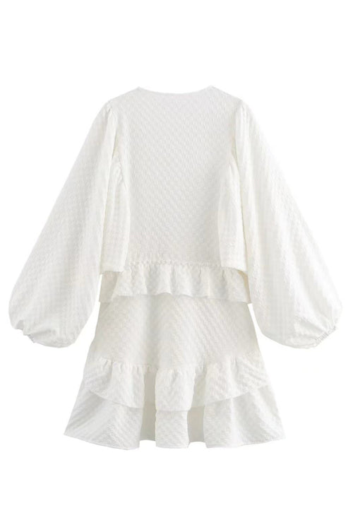 A New Day Crochet Lace Long Sleeve Mini Dress