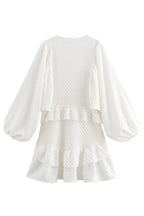A New Day Crochet Lace Long Sleeve Mini Dress