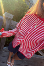 Attractively Cozy Soft Striped Knit Cardigan