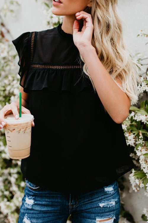 Naturally Radiant Ruffled Short Sleeve Top