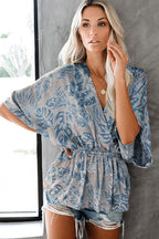 Close At Heart Floral Print Wrap Top
