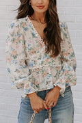 Romance-Inspired Mood Floral Crochet Peplum Top