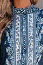 Affection Always Print Smocked Long Sleeve Top
