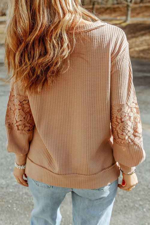 Fresh Style Lace Long Sleeve Knit Top