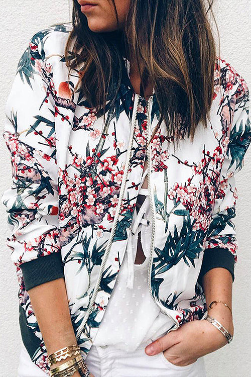 Spring Mood Floral Print Jacket