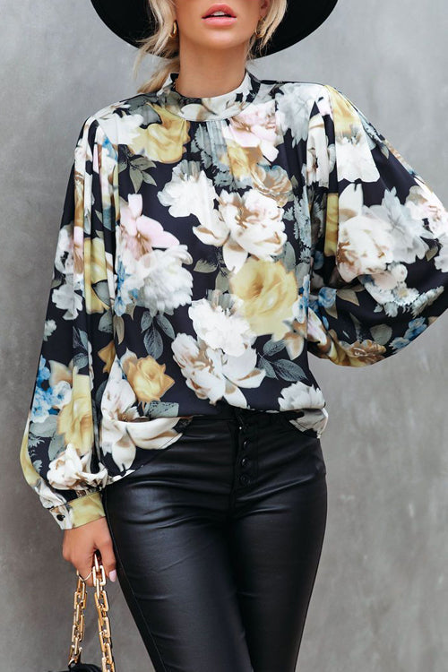 You're Radiant Floral Print Long Sleeve Top