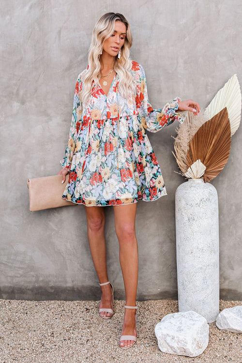 Carefree Living Floral Print Mini Dress