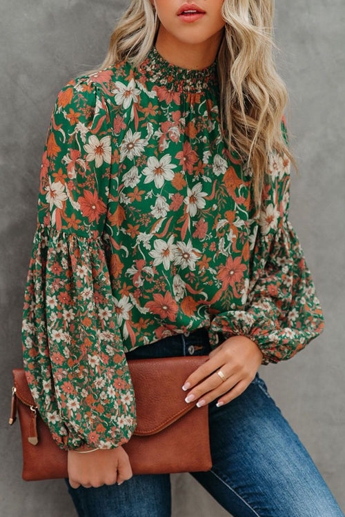 Getaway Reveries Floral Print Smocked Top