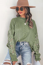 Own The Look Lace Hollow-Out Knit Sweater