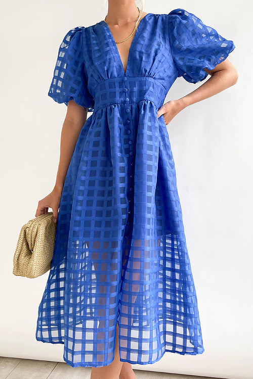 Garden Of Love Story Puff Sleeve Midi Dress - 9 Colors