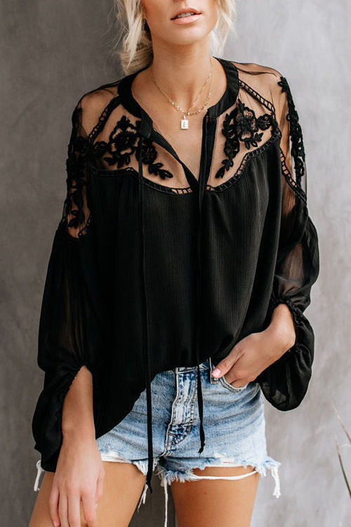 My Delightful Affection Floral Embroidery Shirt