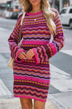 Let Your Affection Glow Striped Knit Mini Dress