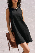 Impeccably Refined Open Back Sleeveless Mini Dress