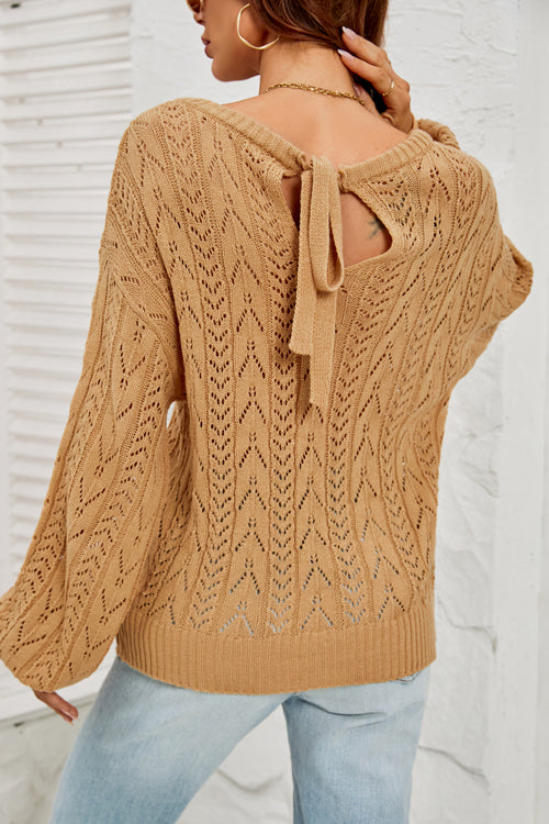 More To Affection Tie-Back Knit Sweater