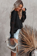 Own The Look Lace Hollow-Out Knit Sweater