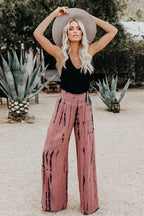 Taking a Vacation Wide Leg Smocked Pants