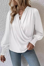 Always With Affection Wrap Smocked Top
