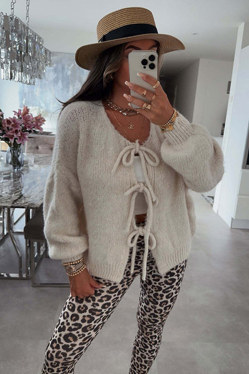 Uniquely Cozy Tie-Front Knit Cardigan Sweater