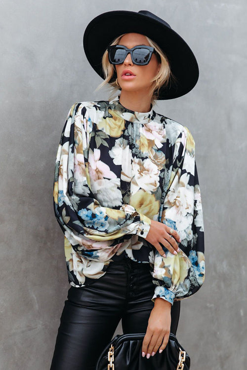You're Radiant Floral Print Long Sleeve Top