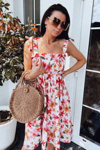 Indulge Yourself Floral Print Bowknot Mini Dress