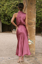 Celebrated Mood One Shoulder Sleeveless Midi Dress