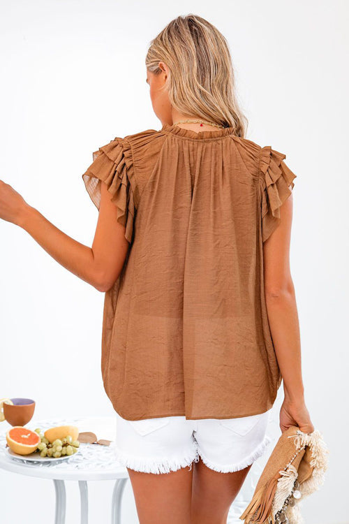 Your Golden Glow Flutter Short Sleeve Top