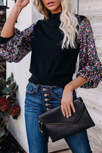 Festive Ready Colorful Sequins Knit Top