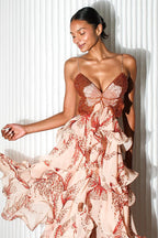 Let There Be Love Story Butterfly Print Maxi Dress