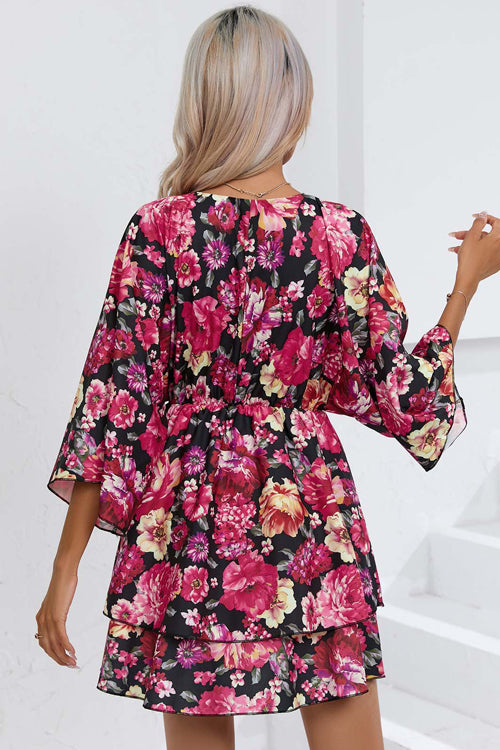 Affection Boldly Floral Print Mini Dress