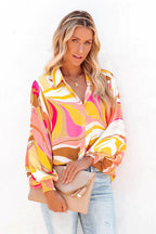 Getting Luxe Printed Statement Sleeve Top